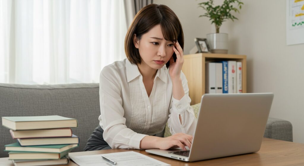 転職したいけどスキルのなさを悩む女性