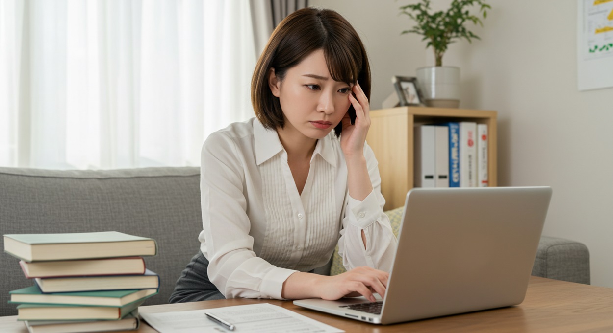 転職したいけどスキルのなさを悩む女性