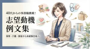 【40代】事務職に受かる志望動機の例文集イラスト