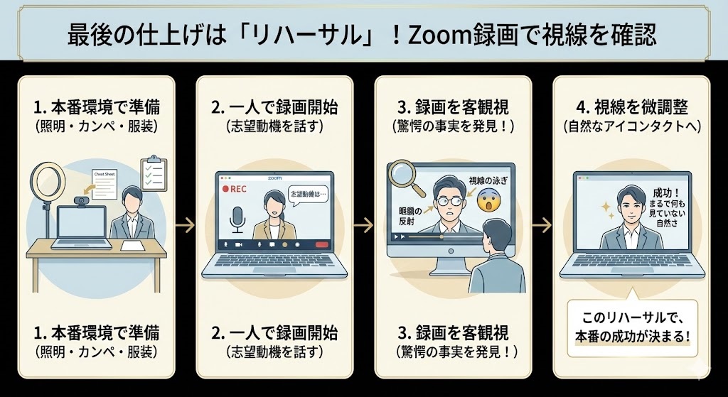 最後の仕上げは「リハーサル」！のイメージ図解