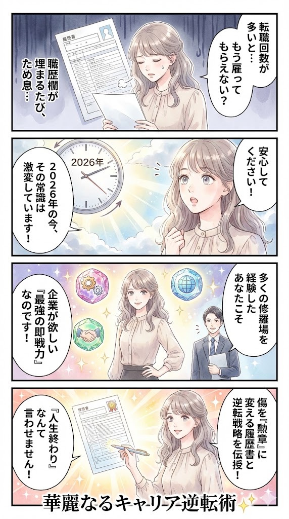 転職回数が多いと、もう雇ってもらえない…？のオリジナルイメージ漫画