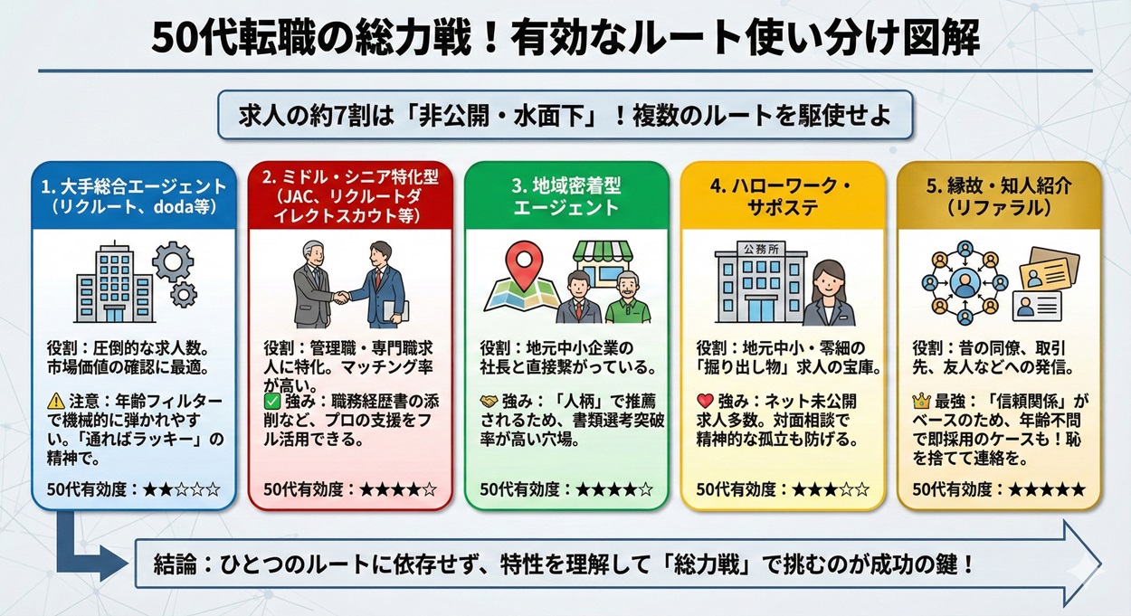 50代に有効なルートの使い分け