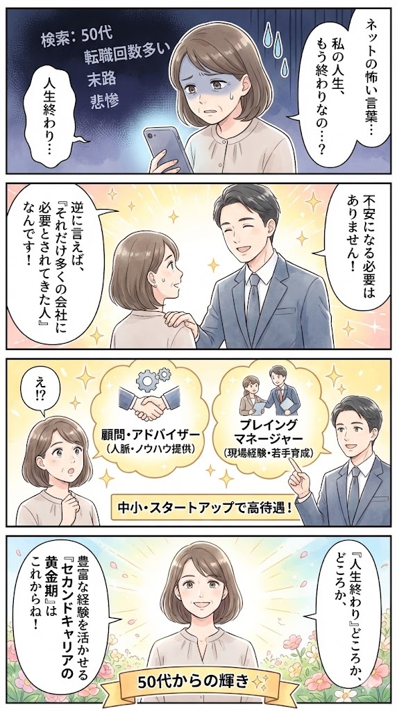 「人生終わり・末路が悲惨」なんて嘘！50代からでも評価される「熟練の即戦力」のオリジナルイメージ漫画