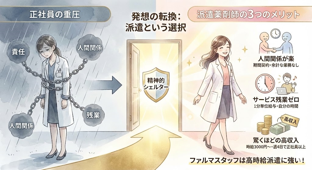 正社員だけが正解じゃない。「高時給派遣」で責任と時間のバランスを取り戻すのイメージ図解