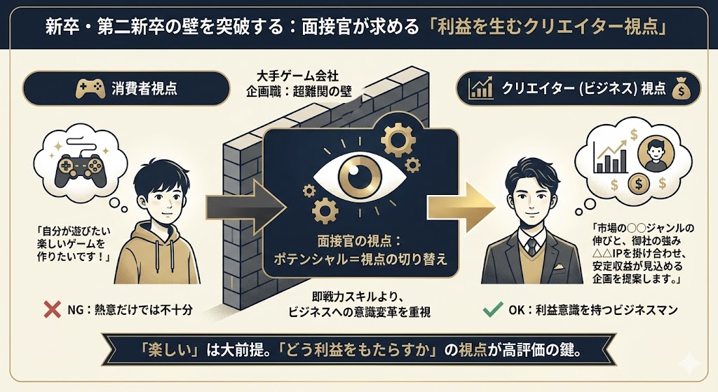 新卒・第二新卒の壁。未経験での就職活動で面接官が見ている「利益を生むクリエイター視点」
