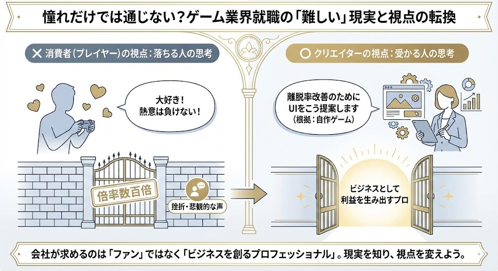 ゲーム会社への就職が「難しい」と言われる厳しい倍率と現実のイメージ