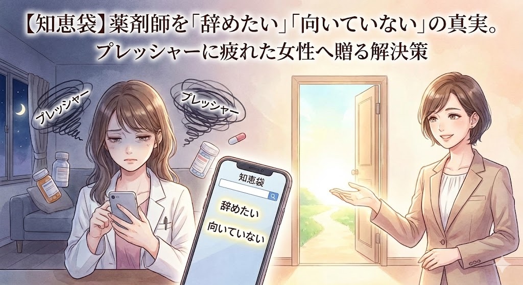 【知恵袋】薬剤師を「辞めたい」「向いていない」の真実。プレッシャーに疲れた女性へ贈る解決策のアイキャッチ画像