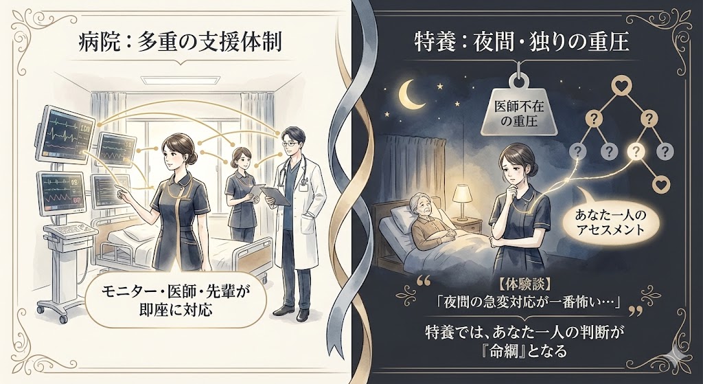【体験談】「夜間の急変対応が一番怖い…」看護師が一人で判断を迫られる特養の重圧